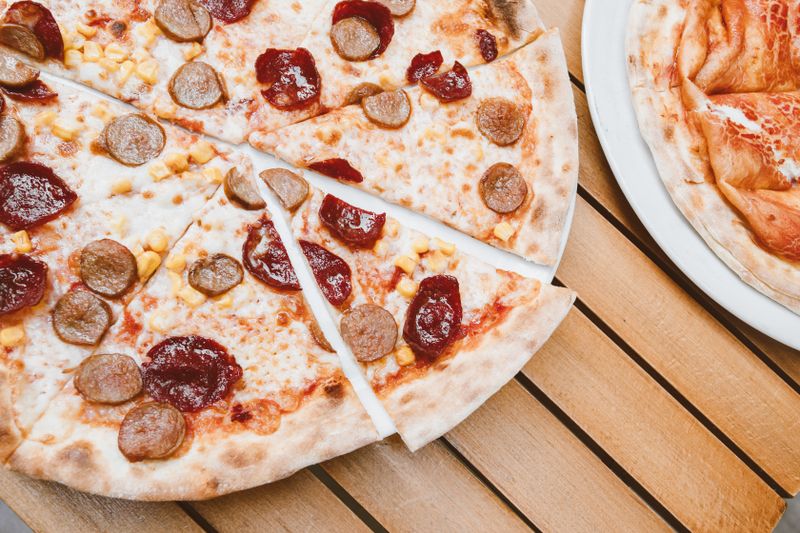 Garden Veggie Delight pizza with fresh vegetables